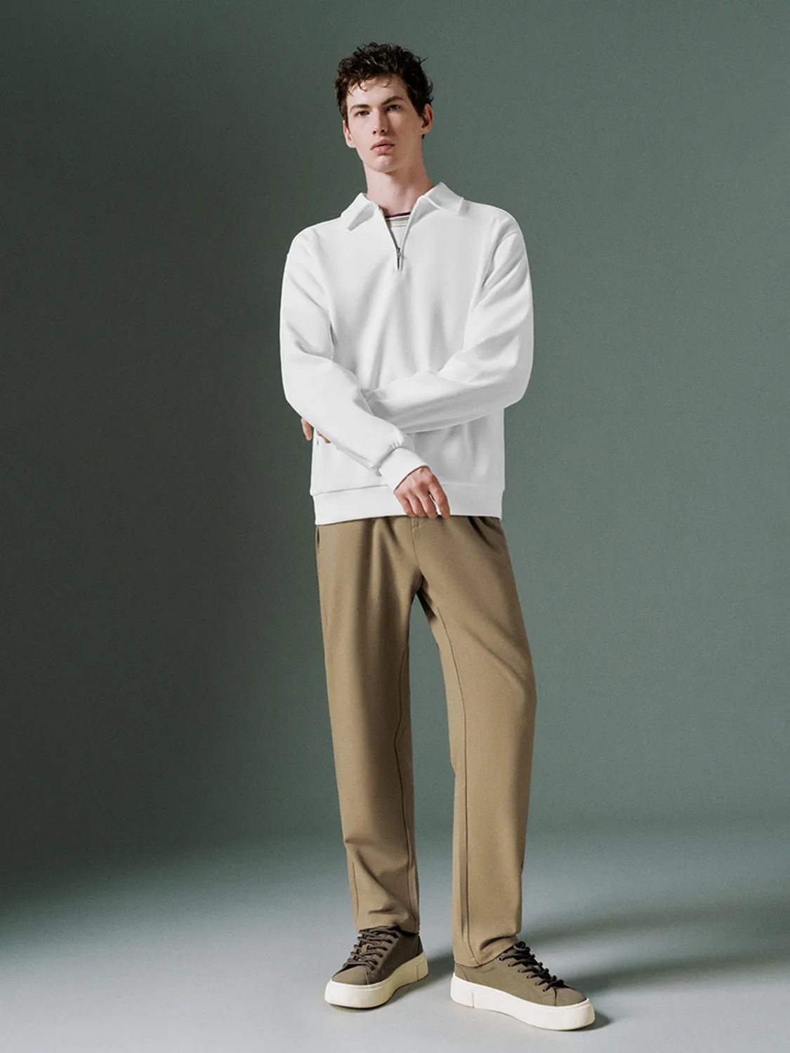 Zip Half Placket Sweatshirts sold by Urban Revivo product image thumbnail 4