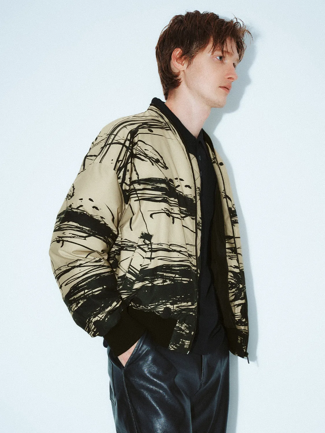 Scenery Printed Padded Bomber Jackets sold by Urban Revivo product image thumbnail 2