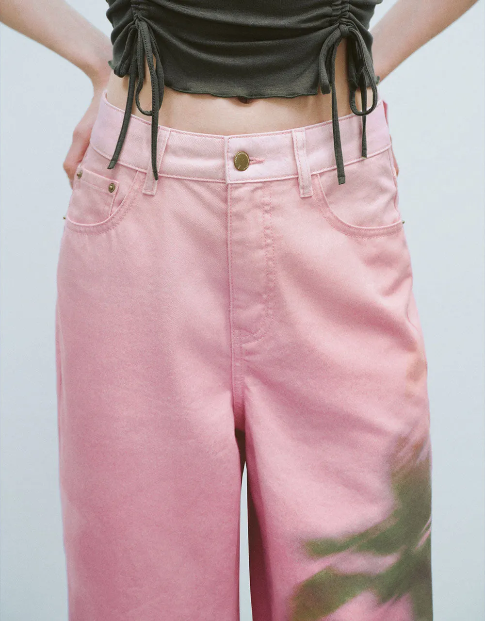 Printed Wide-Leg Jeans sold by Urban Revivo product image thumbnail 5