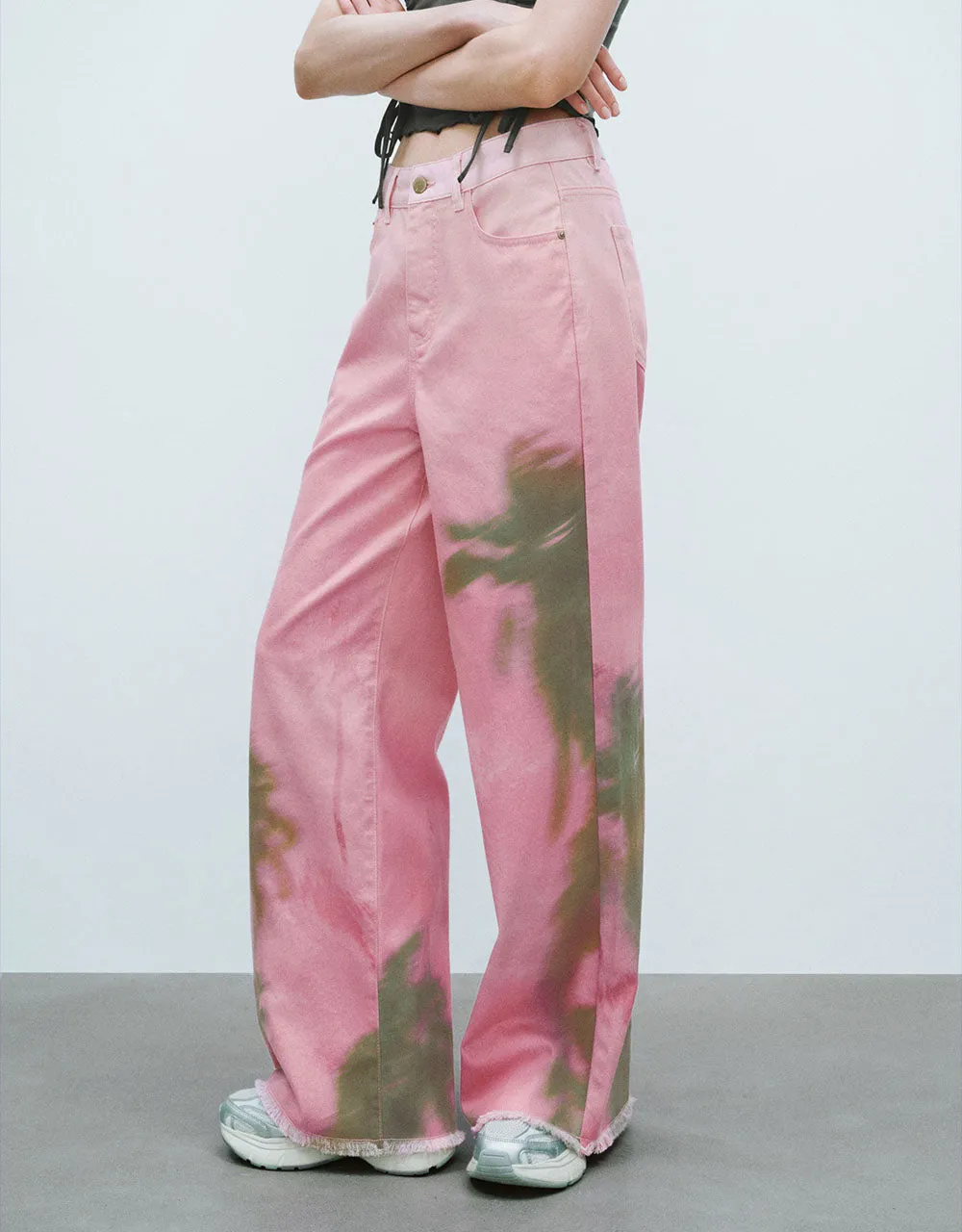 Printed Wide-Leg Jeans sold by Urban Revivo product image thumbnail 4