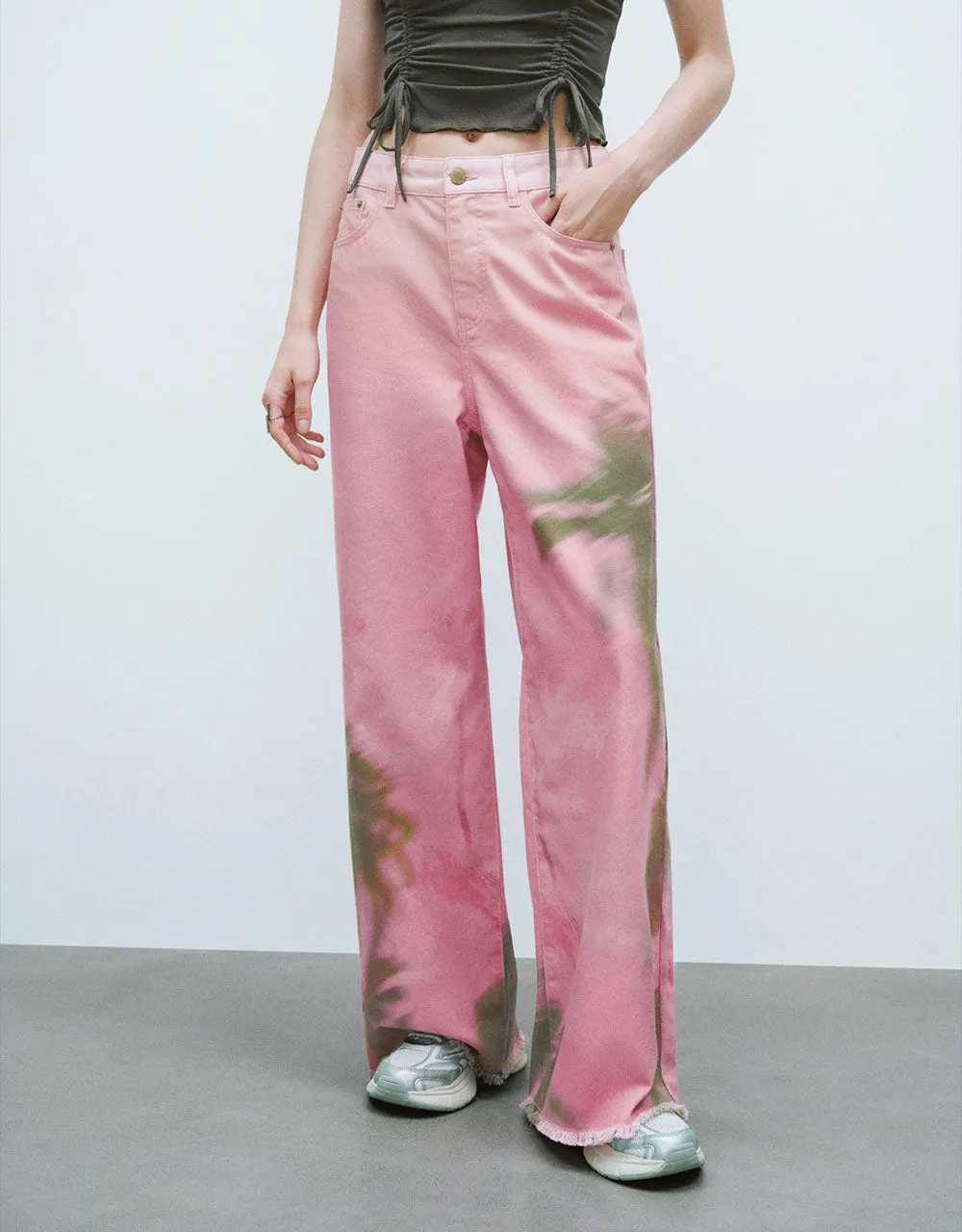 Printed Wide-Leg Jeans sold by Urban Revivo product image thumbnail 3