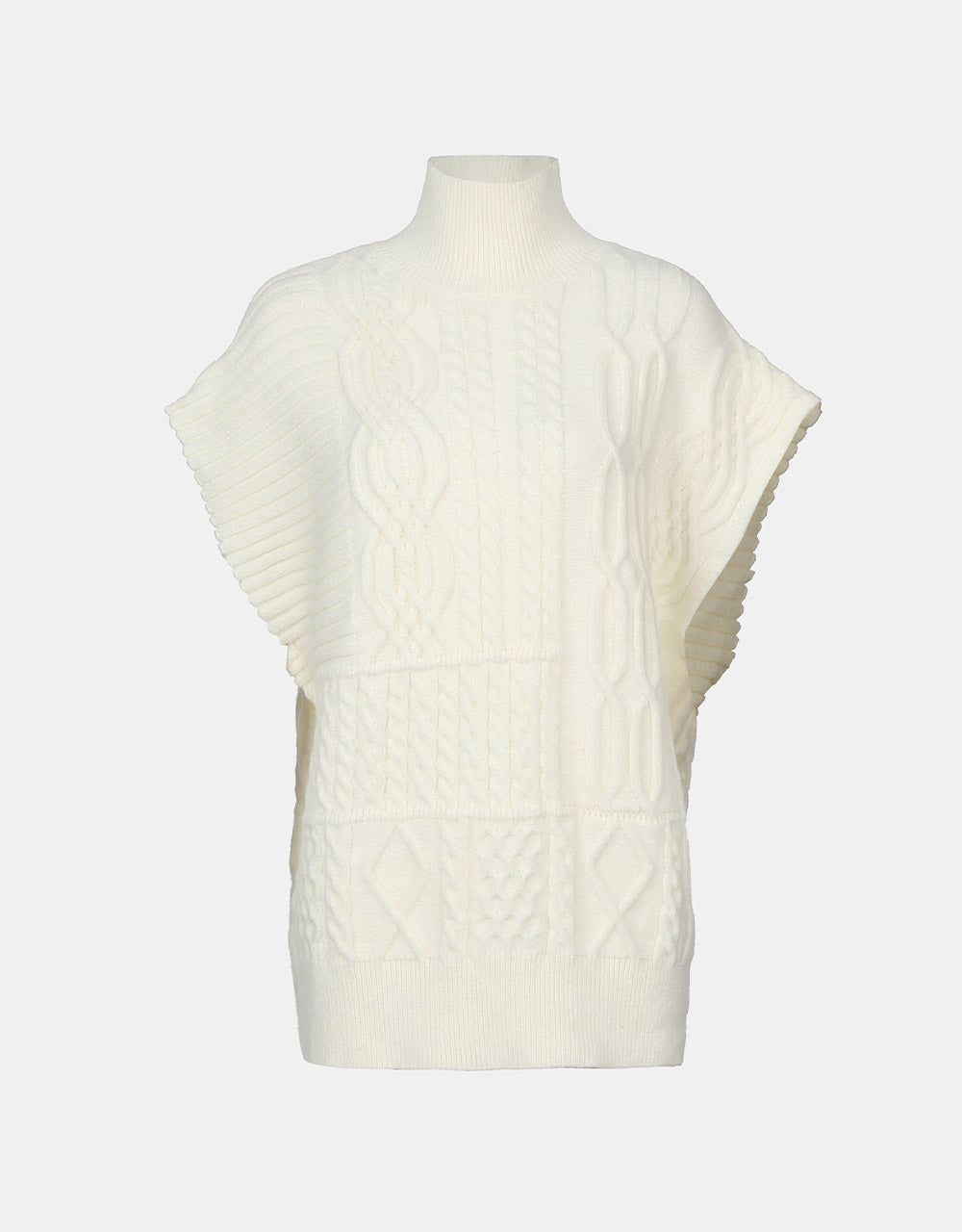 Turtle Neck Cable Knit Sweater Vest sold by Urban Revivo