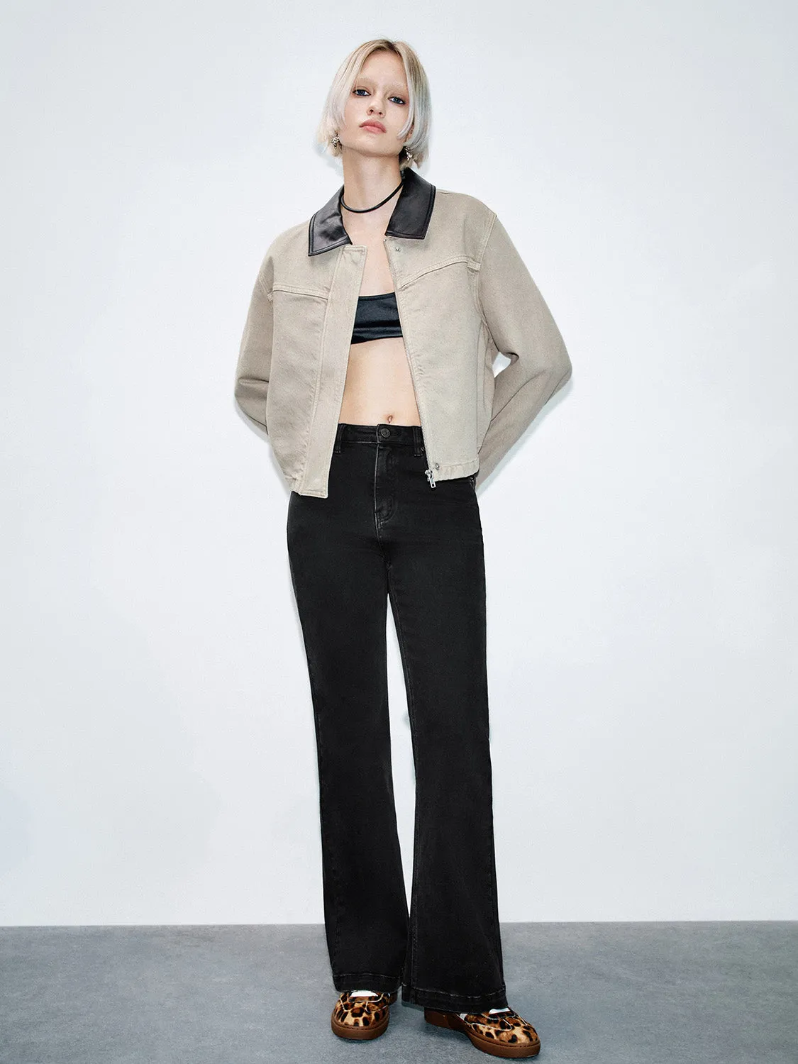 Leather Collar Denim Jackets sold by Urban Revivo product image thumbnail 4