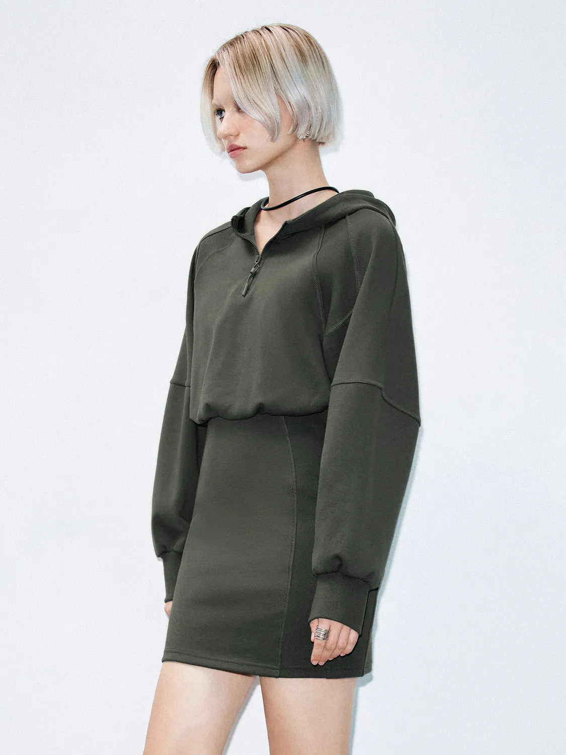 Zip Half Placket Loose Dresses sold by Urban Revivo product image thumbnail 2