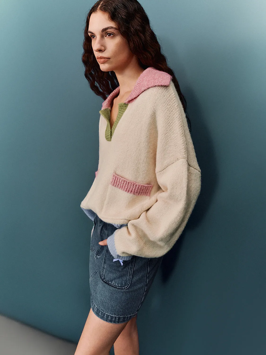 Wide Lapel Knitted T-Shirts sold by Urban Revivo product image thumbnail 5