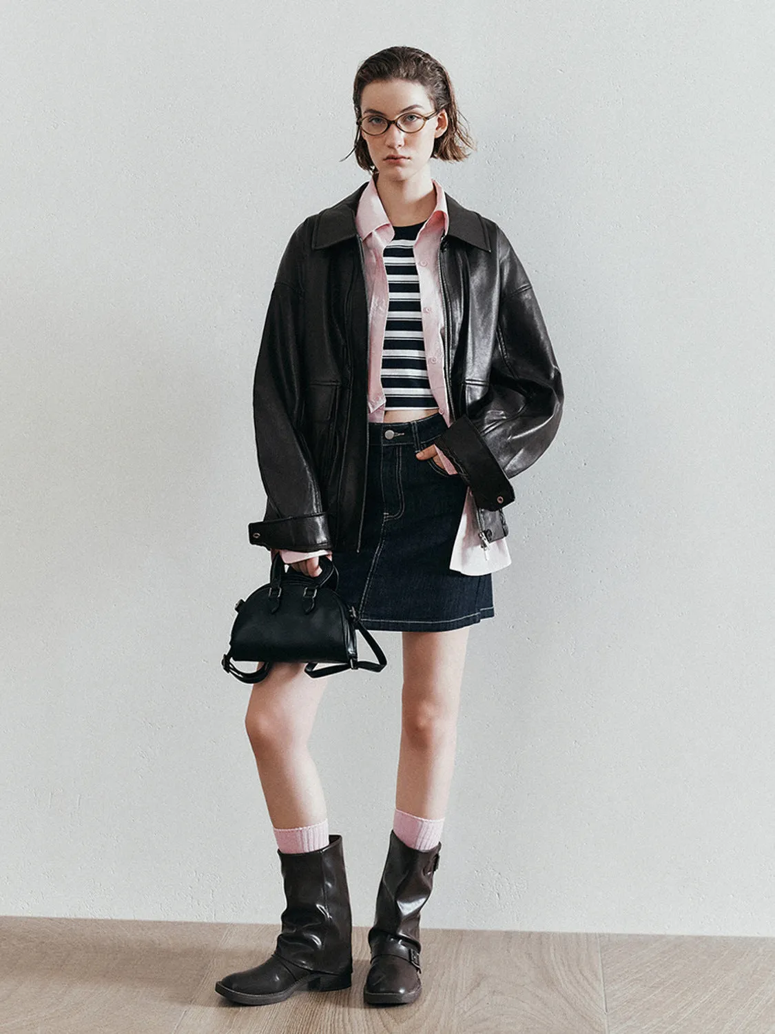Loose Vegan Leather Jackets sold by Urban Revivo product image thumbnail 5