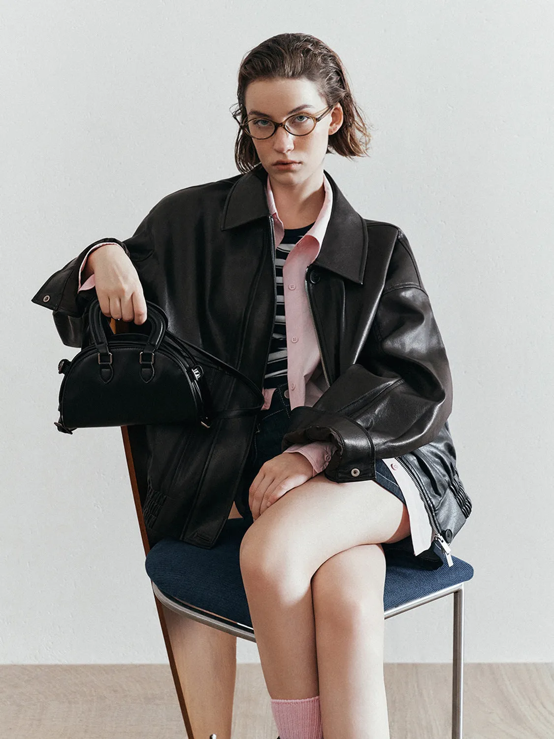 Loose Vegan Leather Jackets sold by Urban Revivo