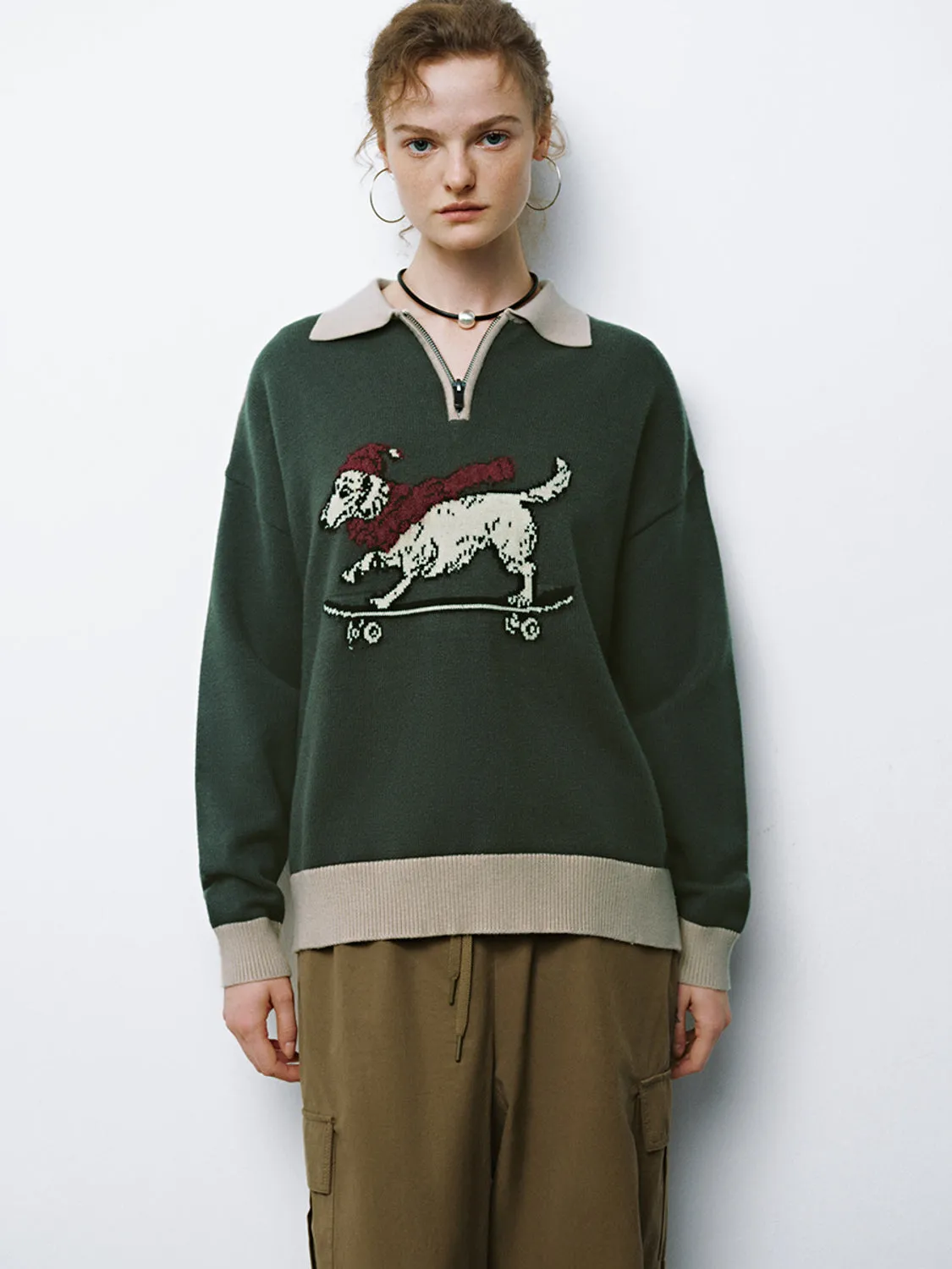 Dog Pattern Knitted T-Shirts sold by Urban Revivo