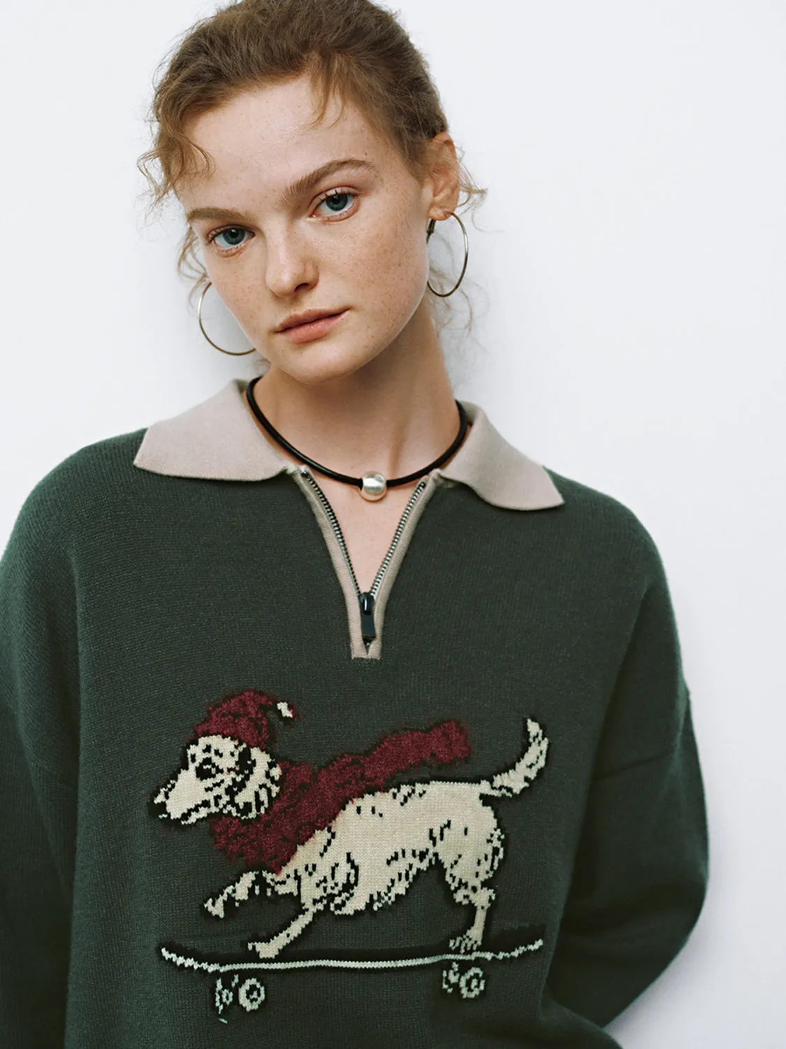 Dog Pattern Knitted T-Shirts sold by Urban Revivo product image thumbnail 3