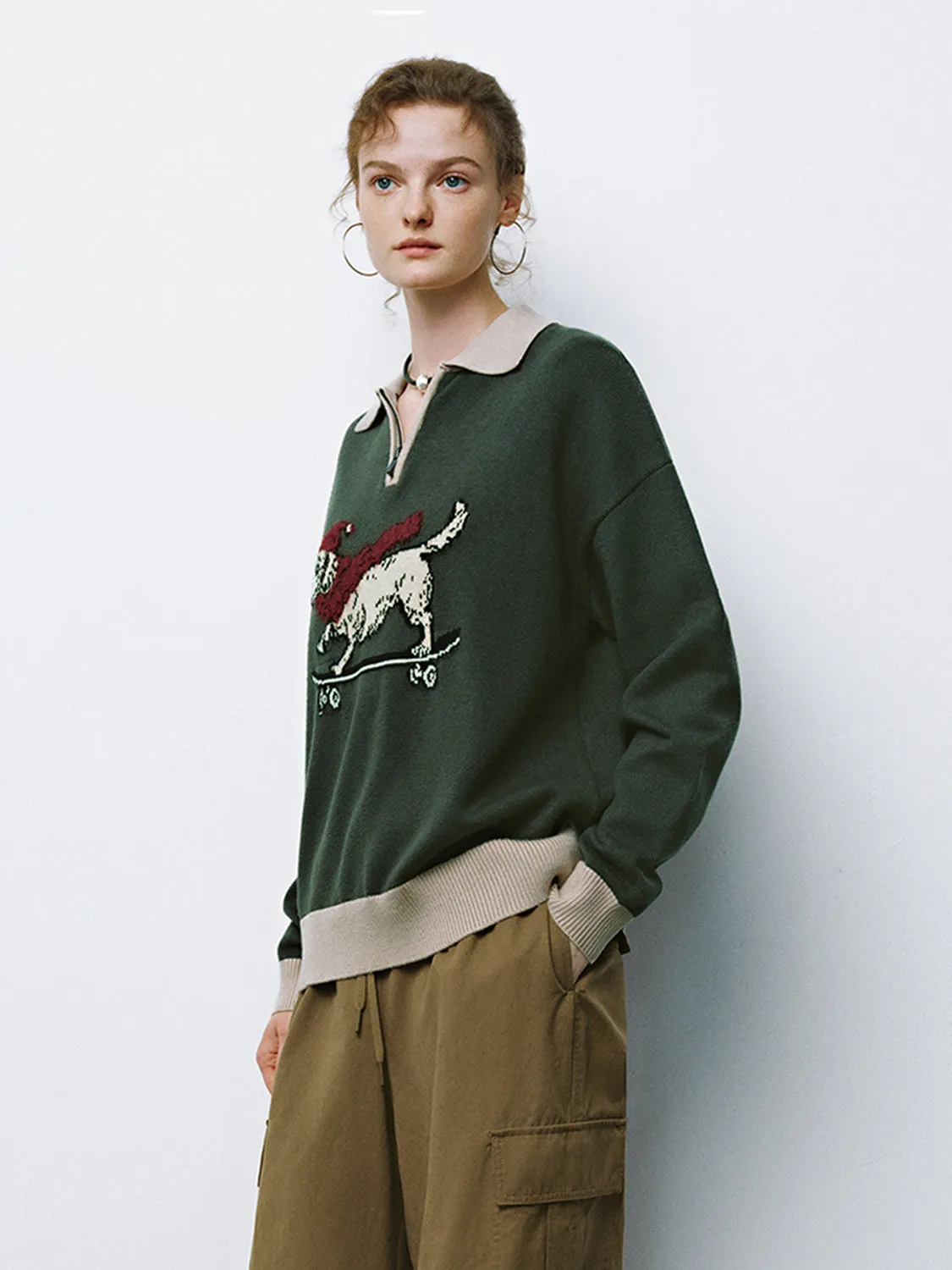 Dog Pattern Knitted T-Shirts sold by Urban Revivo product image thumbnail 5