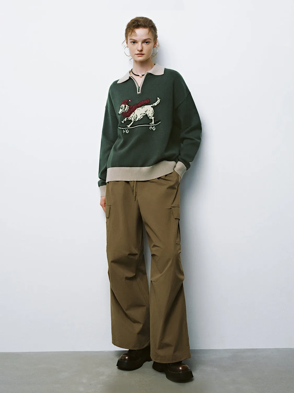 Dog Pattern Knitted T-Shirts sold by Urban Revivo product image thumbnail 4