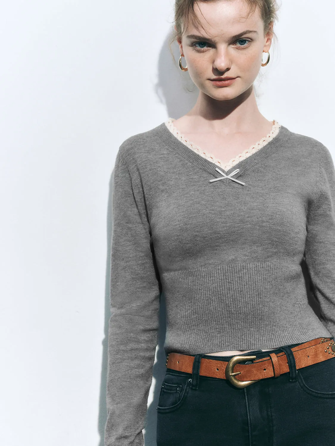 V-Neck Knitted T-Shirts sold by Urban Revivo product image thumbnail 5