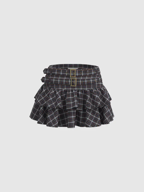 Ruffle Hem Mini A-Line Skirts sold by Urban Revivo
