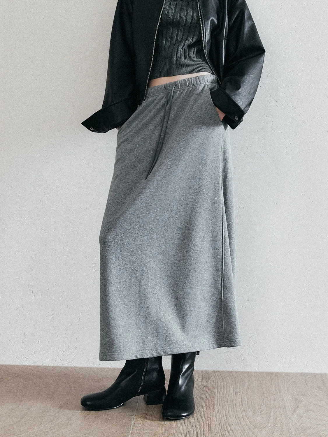 Drawstring Waist Loose A-Line Skirt sold by Urban Revivo product image thumbnail 2