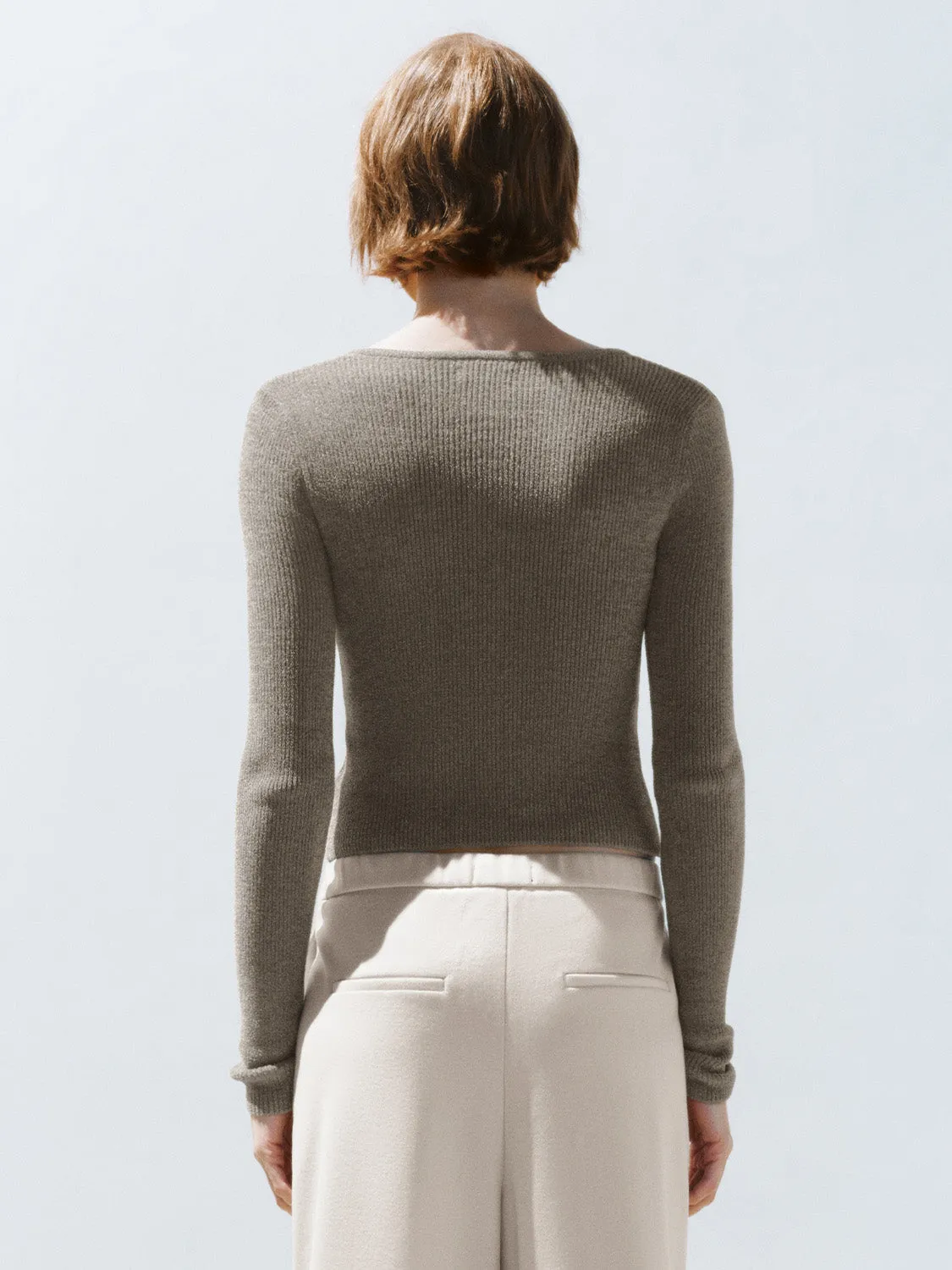 Skinny Cropped Knitted Cardigans sold by Urban Revivo product image thumbnail 3