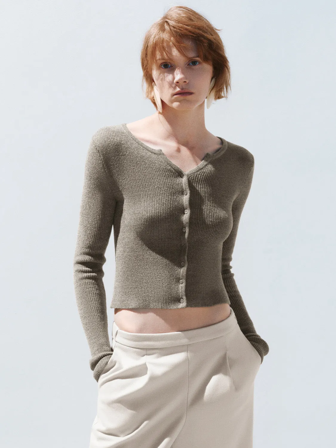 Skinny Cropped Knitted Cardigans sold by Urban Revivo