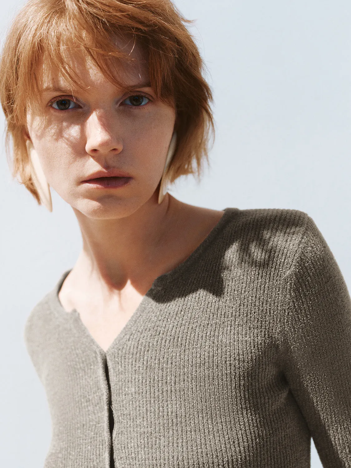 Skinny Cropped Knitted Cardigans sold by Urban Revivo product image thumbnail 5