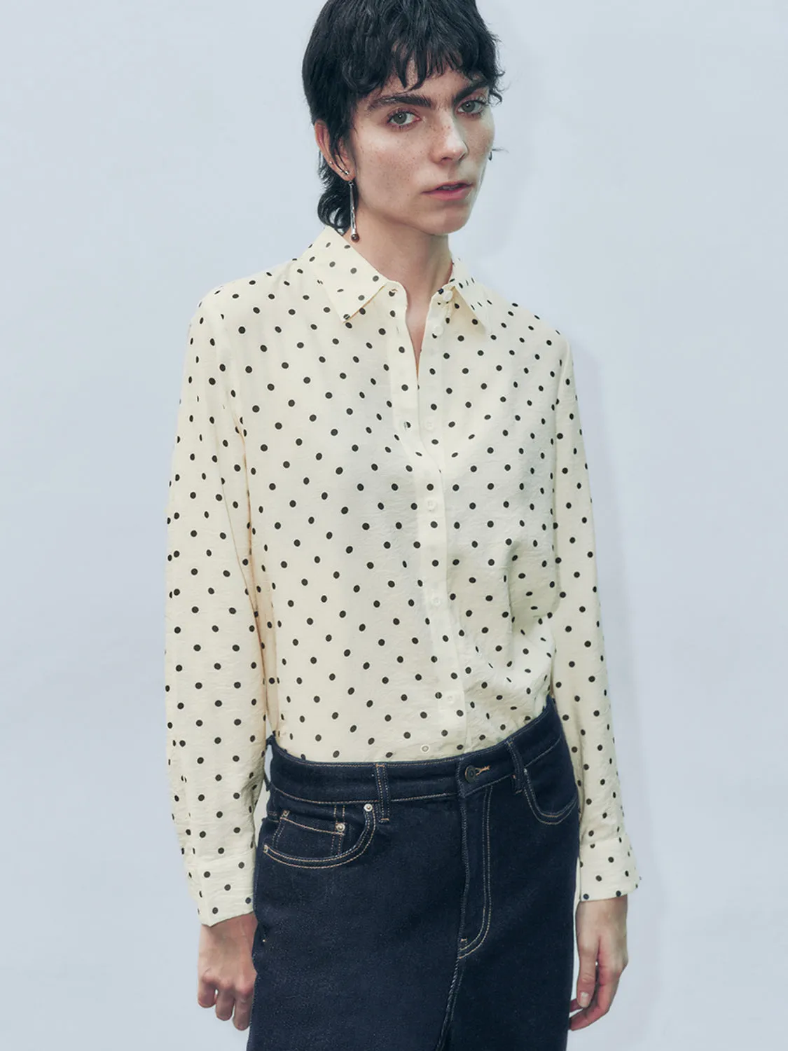 Polka Dot Button Up Shirts sold by Urban Revivo product image thumbnail 3