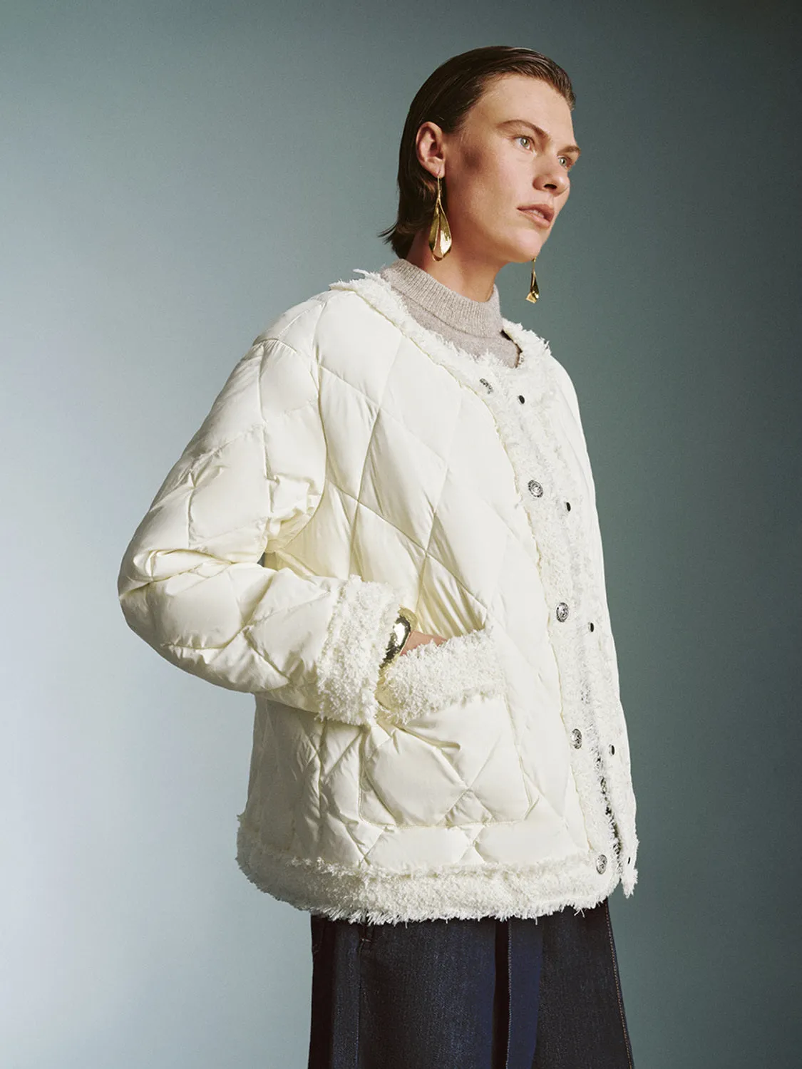 Loose Quilted Down Outerwear sold by Urban Revivo