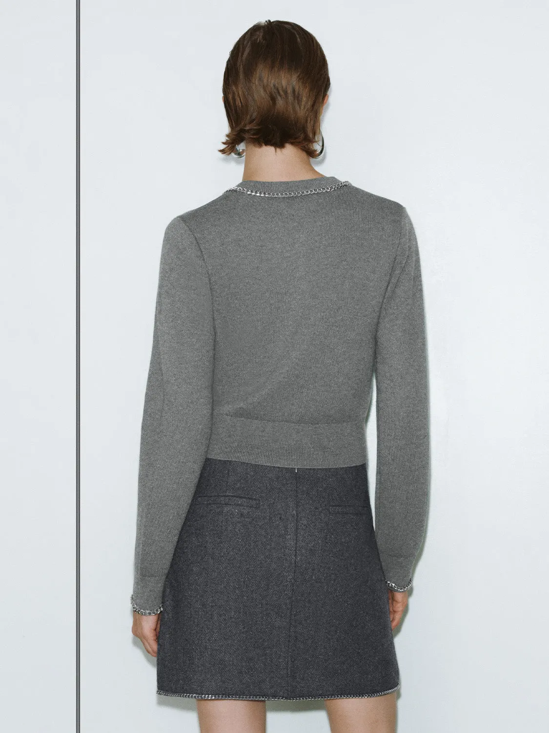 Chain Decor Knitted Cardigans sold by Urban Revivo product image thumbnail 3