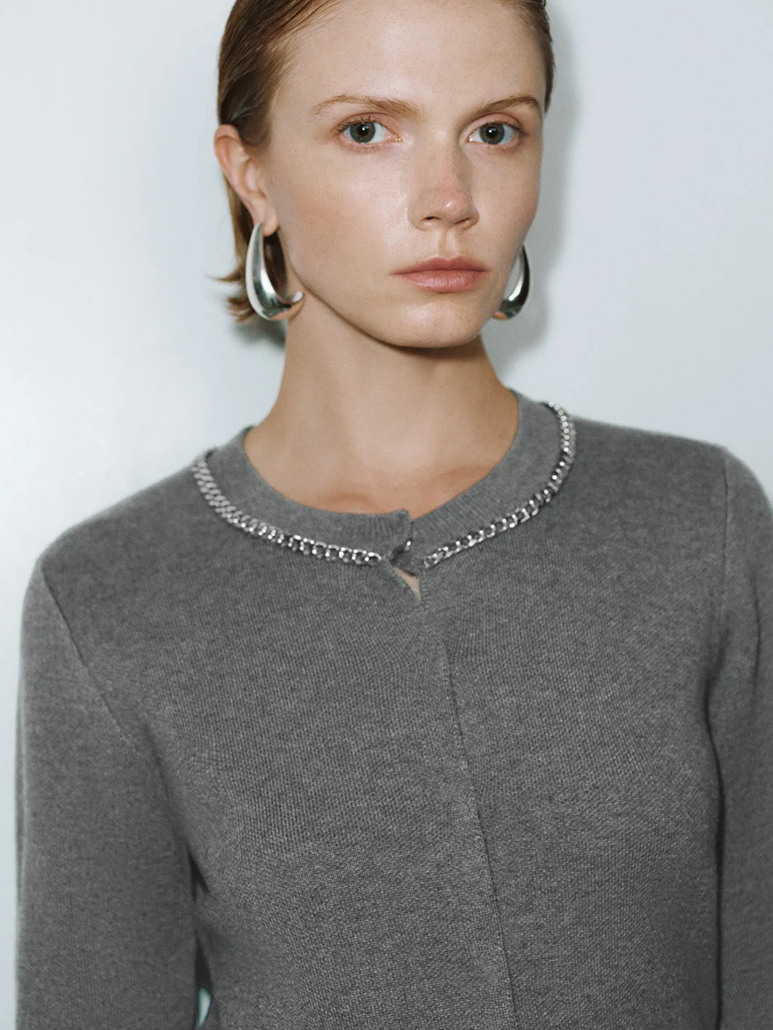 Chain Decor Knitted Cardigans sold by Urban Revivo product image thumbnail 5