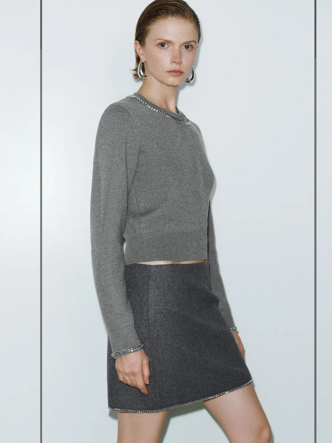 Chain Decor Knitted Cardigans sold by Urban Revivo product image thumbnail 2