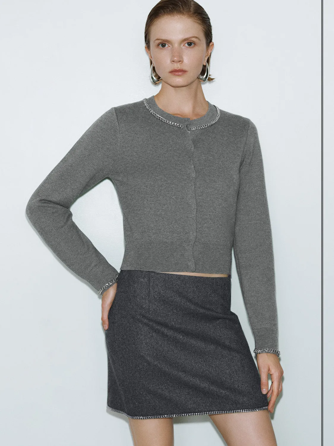 Chain Decor Knitted Cardigans sold by Urban Revivo