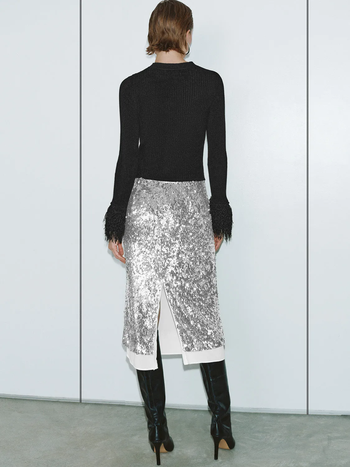 Sequin Midi Straight Skirts sold by Urban Revivo product image thumbnail 4