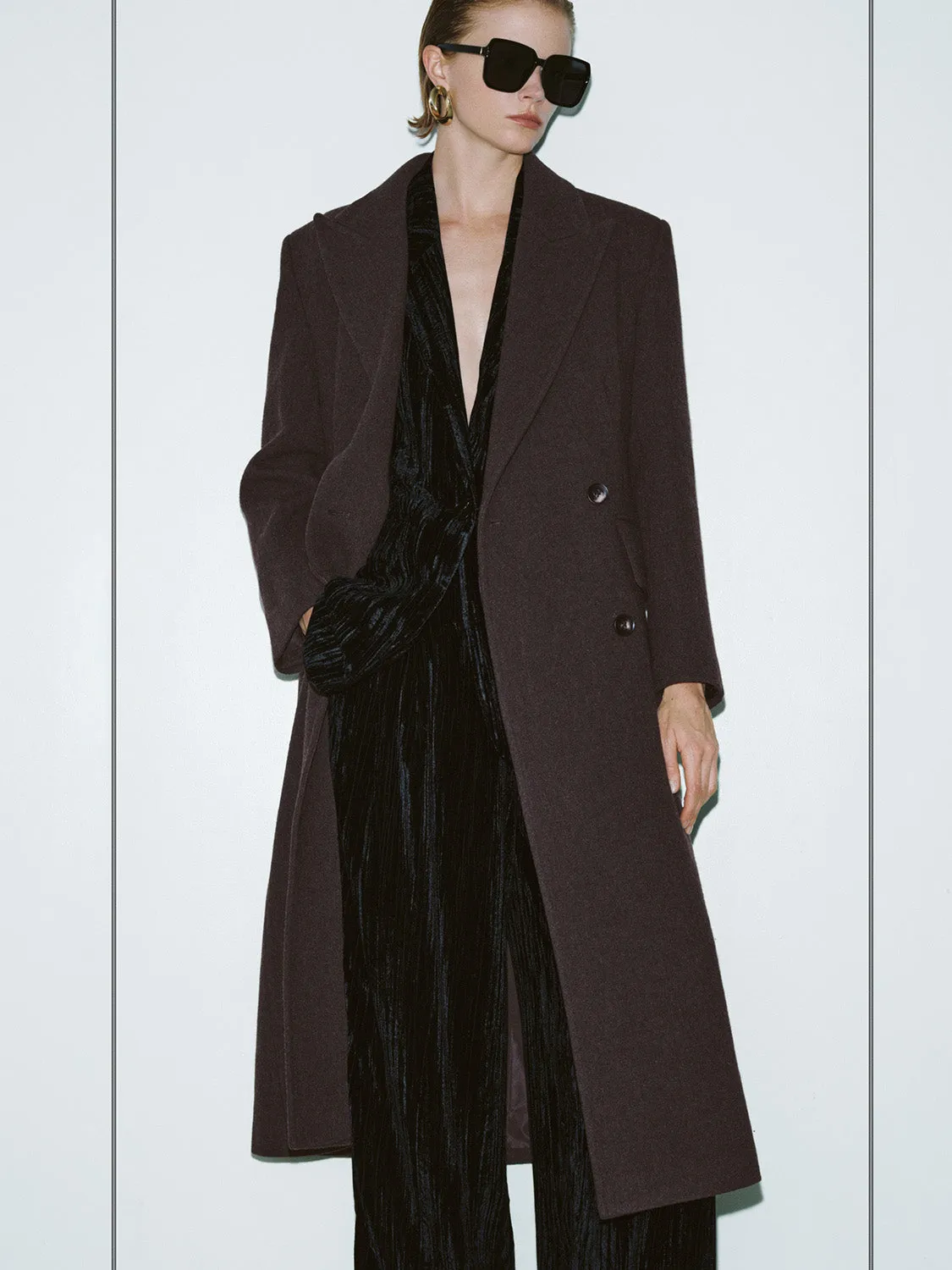 Double Breasted Longline Wool Blend Coats sold by Urban Revivo product image thumbnail 4
