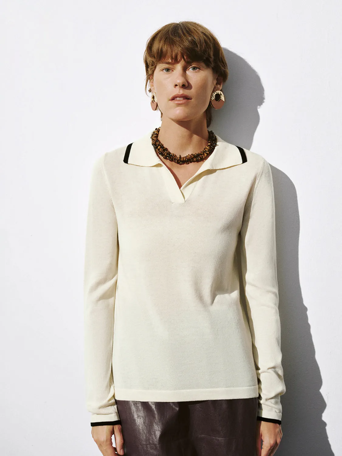 Wide Lapel Knitted T-Shirts sold by Urban Revivo