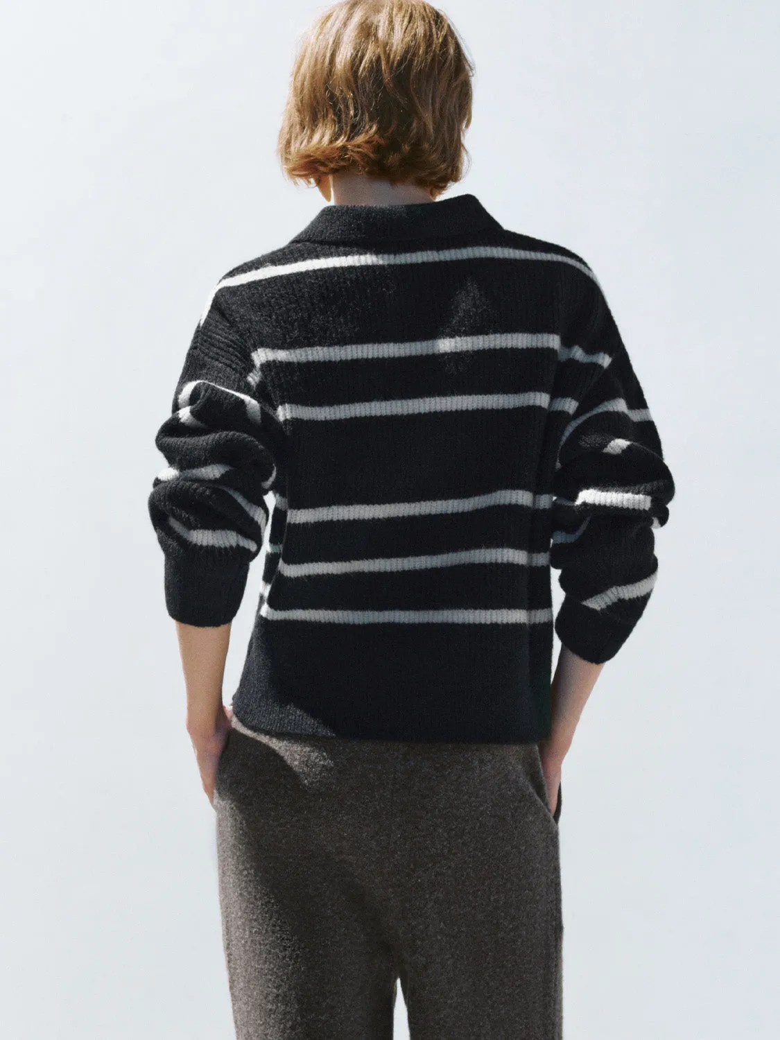 Lapel Striped Knitted T-Shirts sold by Urban Revivo product image thumbnail 3