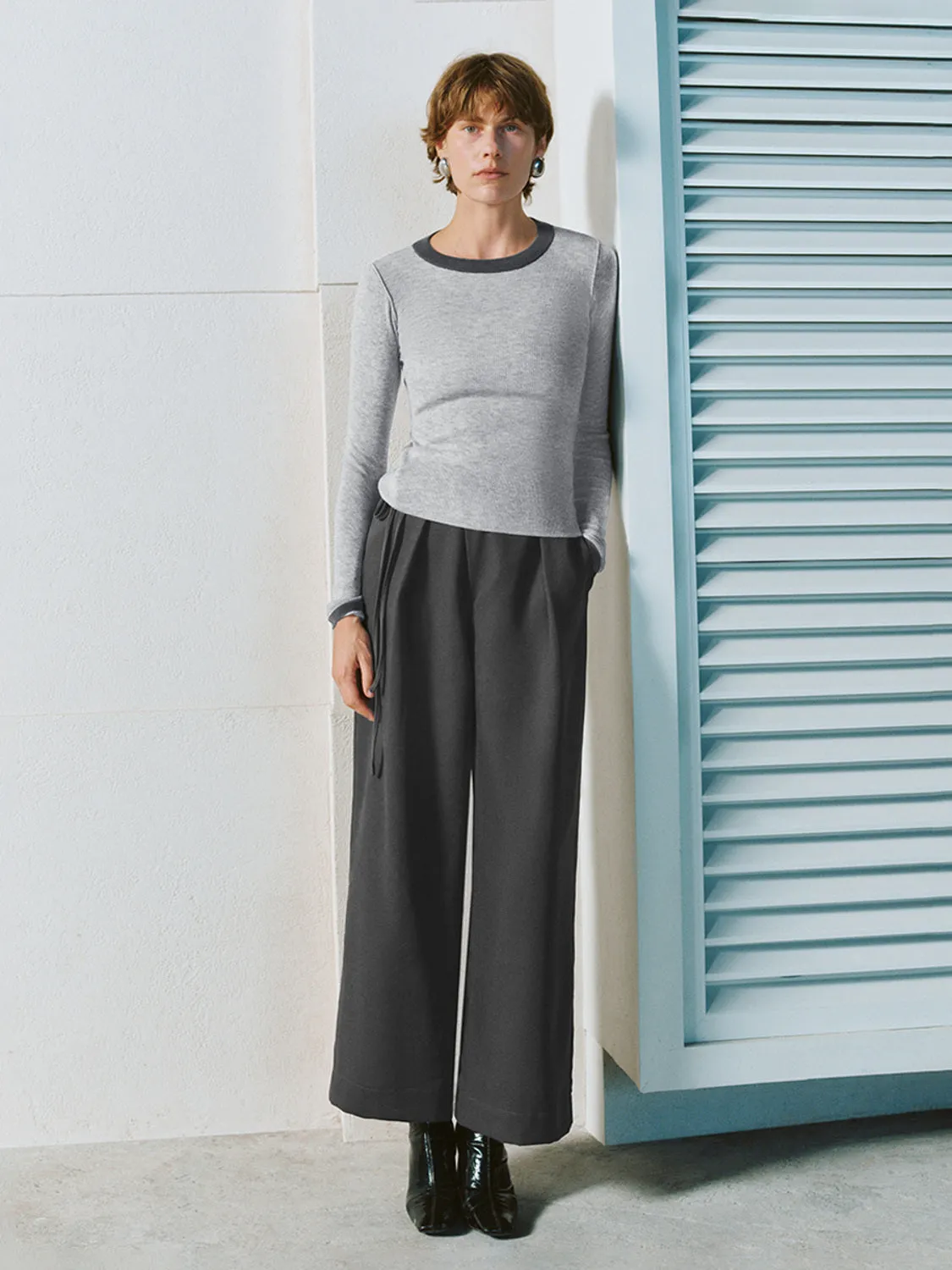 Straight Wide-Leg Pants sold by Urban Revivo product image thumbnail 5
