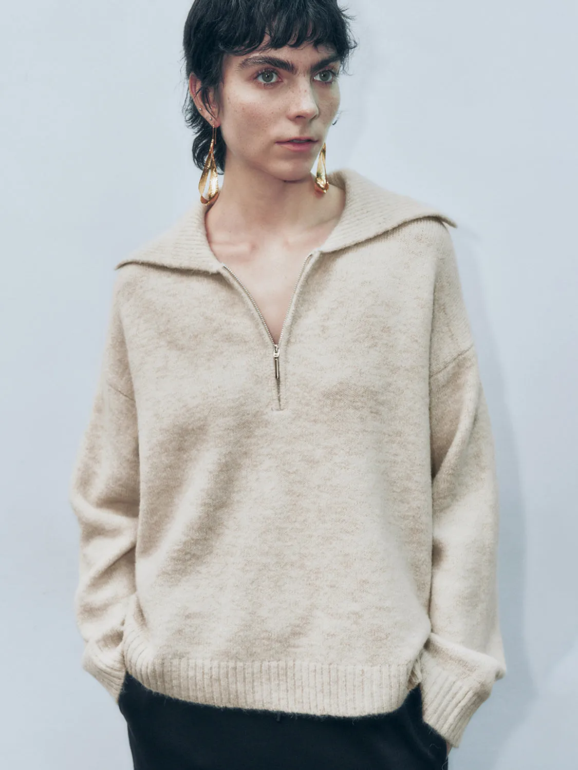 Wide Lapel Knitted T-Shirts sold by Urban Revivo