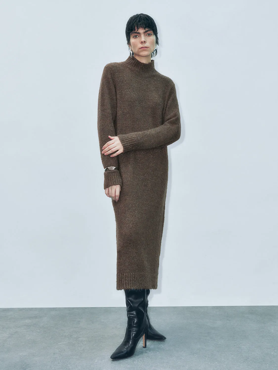 Mock Neck Knitted Dresses sold by Urban Revivo