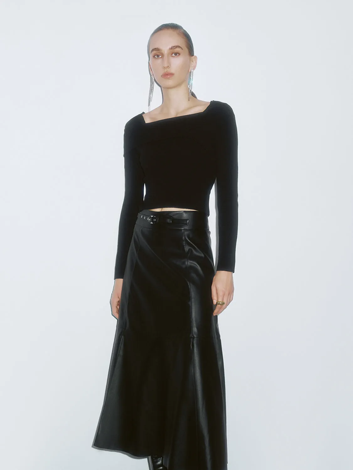 Square Neck Knitted T-Shirts sold by Urban Revivo