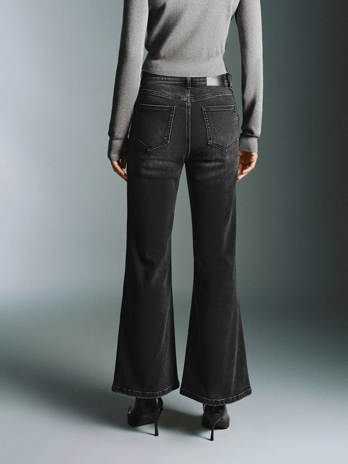 Washed Denim Flared Jeans sold by Urban Revivo product image thumbnail 3