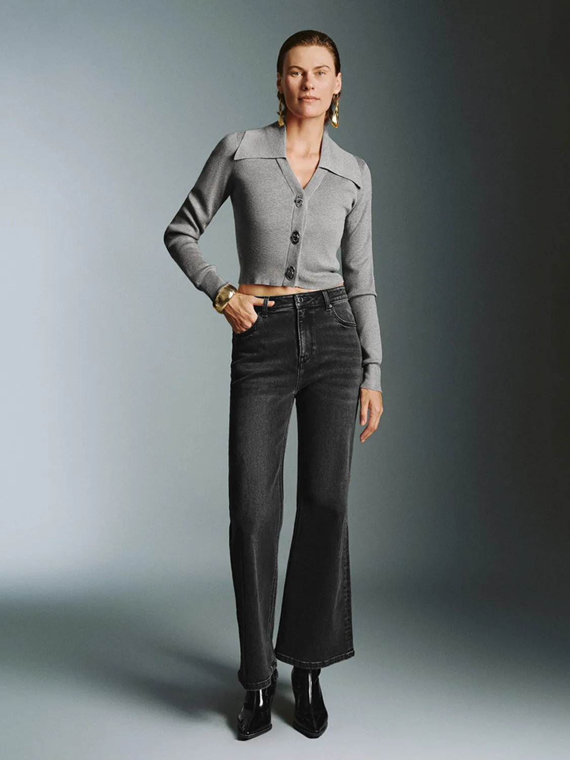 Washed Denim Flared Jeans sold by Urban Revivo product image thumbnail 5