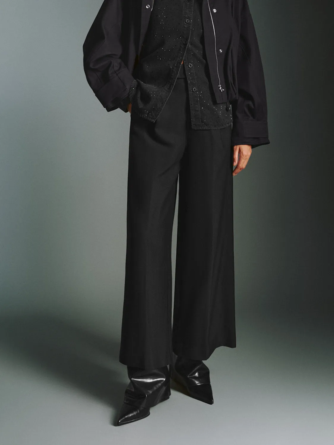 High Waist Wide-Leg Pants sold by Urban Revivo product image thumbnail 2