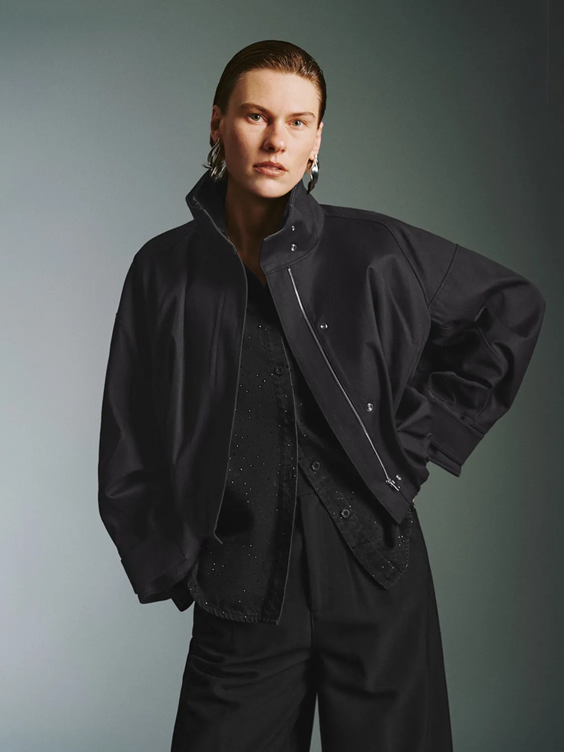 Cropped Zip Up Front Jackets sold by Urban Revivo