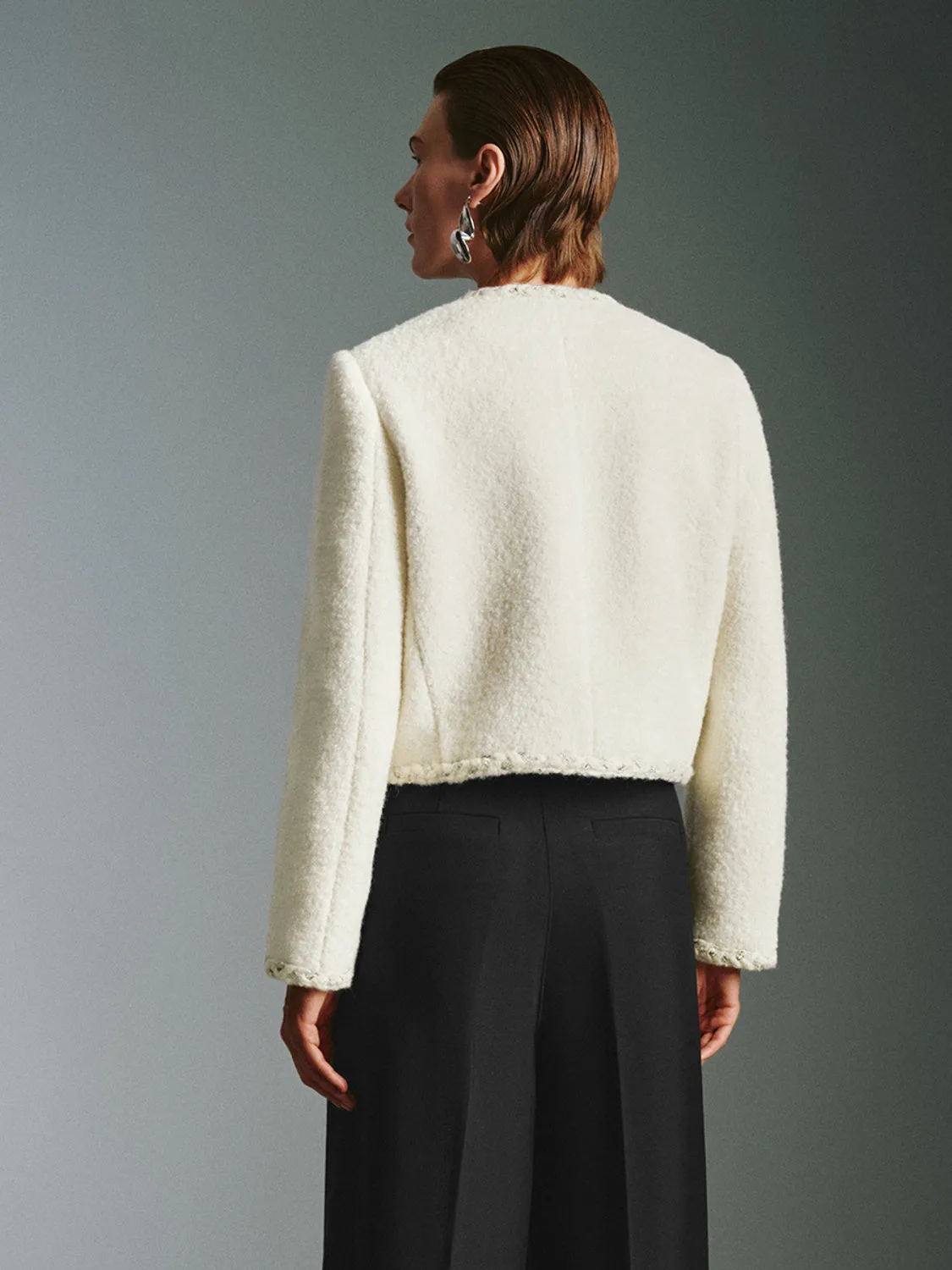 Cropped Tweed Wool Blend Jackets sold by Urban Revivo product image thumbnail 2