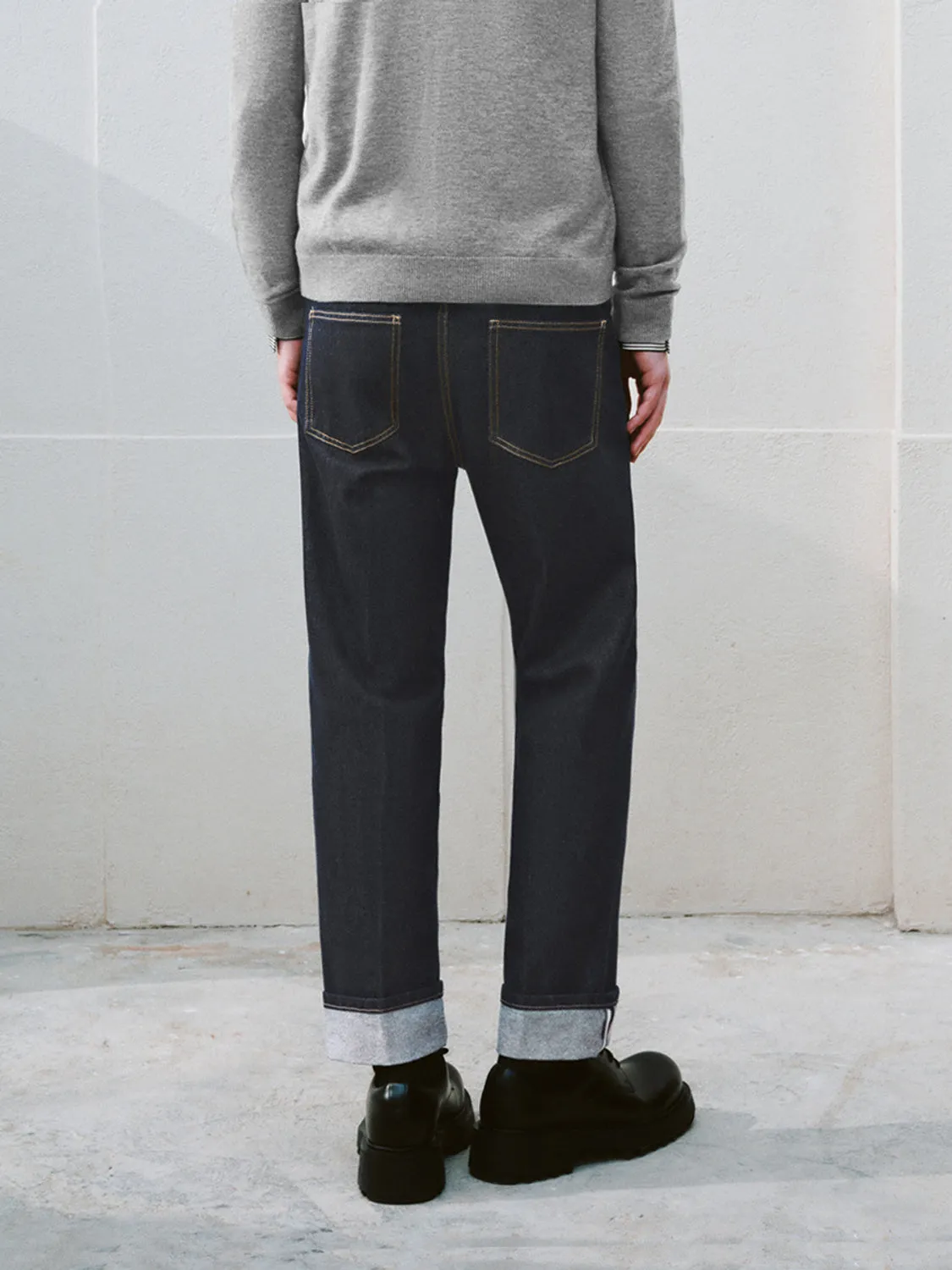 Turn-Up Denim Jeans sold by Urban Revivo product image thumbnail 3