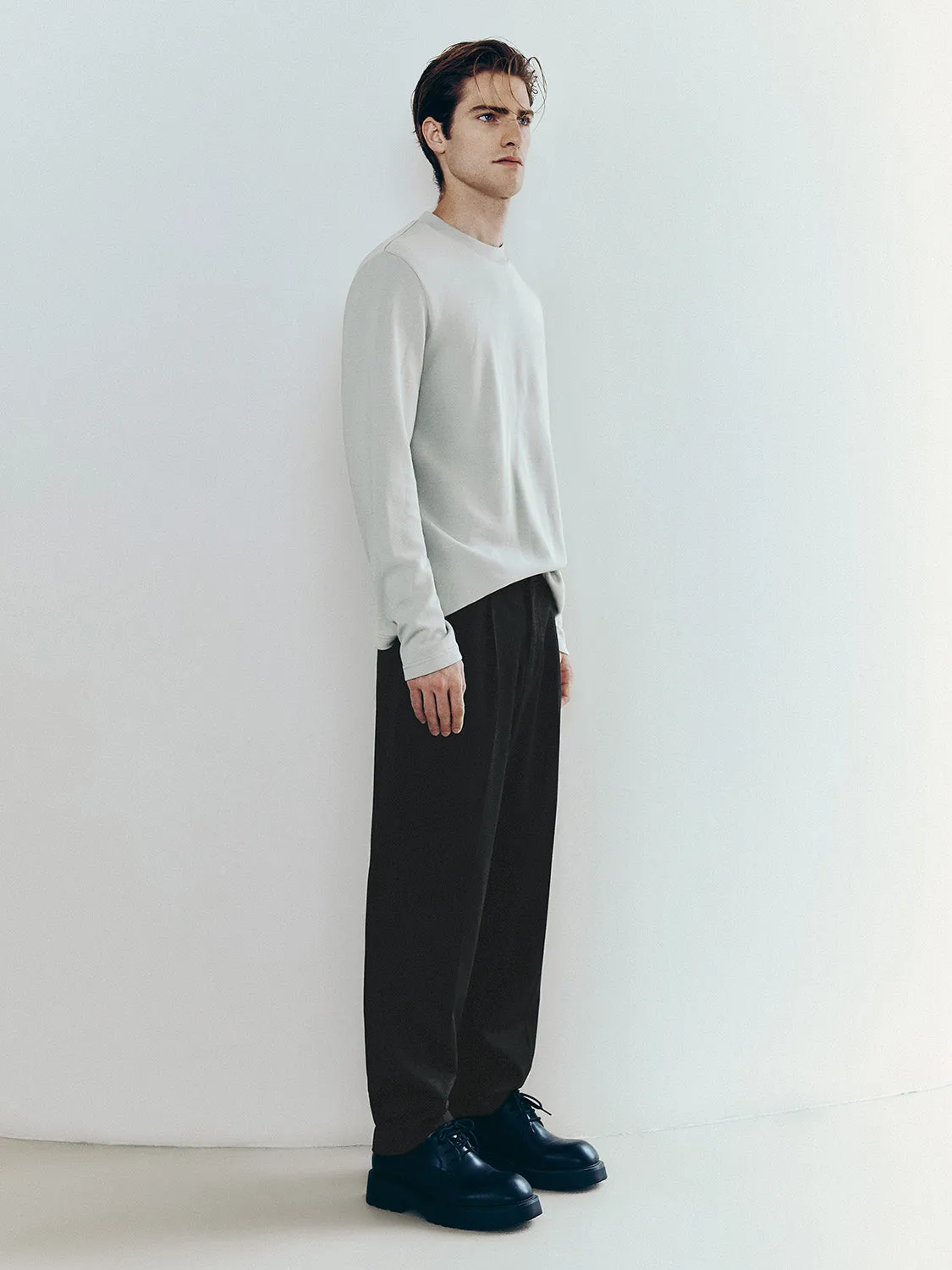 Crew Neck Long Sleeve T-Shirts sold by Urban Revivo product image thumbnail 4