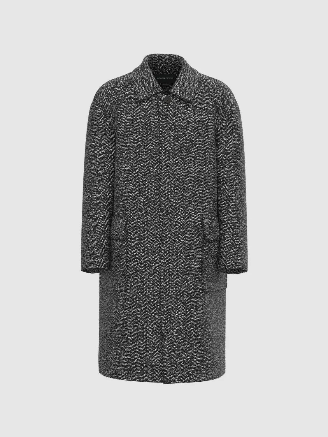 Longline Flap Pocket Wool Blend Coats sold by Urban Revivo product image thumbnail 3