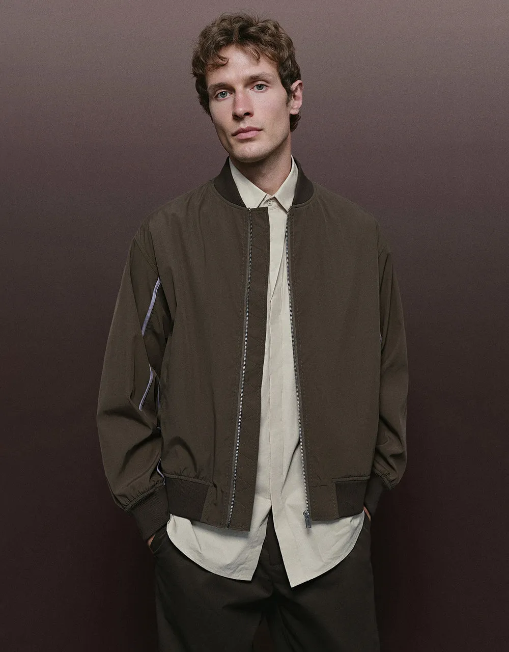 Zipper Front Loose Jacket sold by Urban Revivo