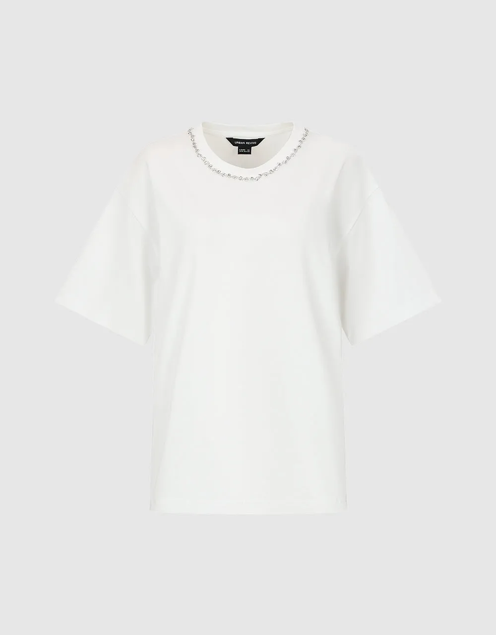 Crew Neck Straight T-Shirt sold by Urban Revivo product image thumbnail 2