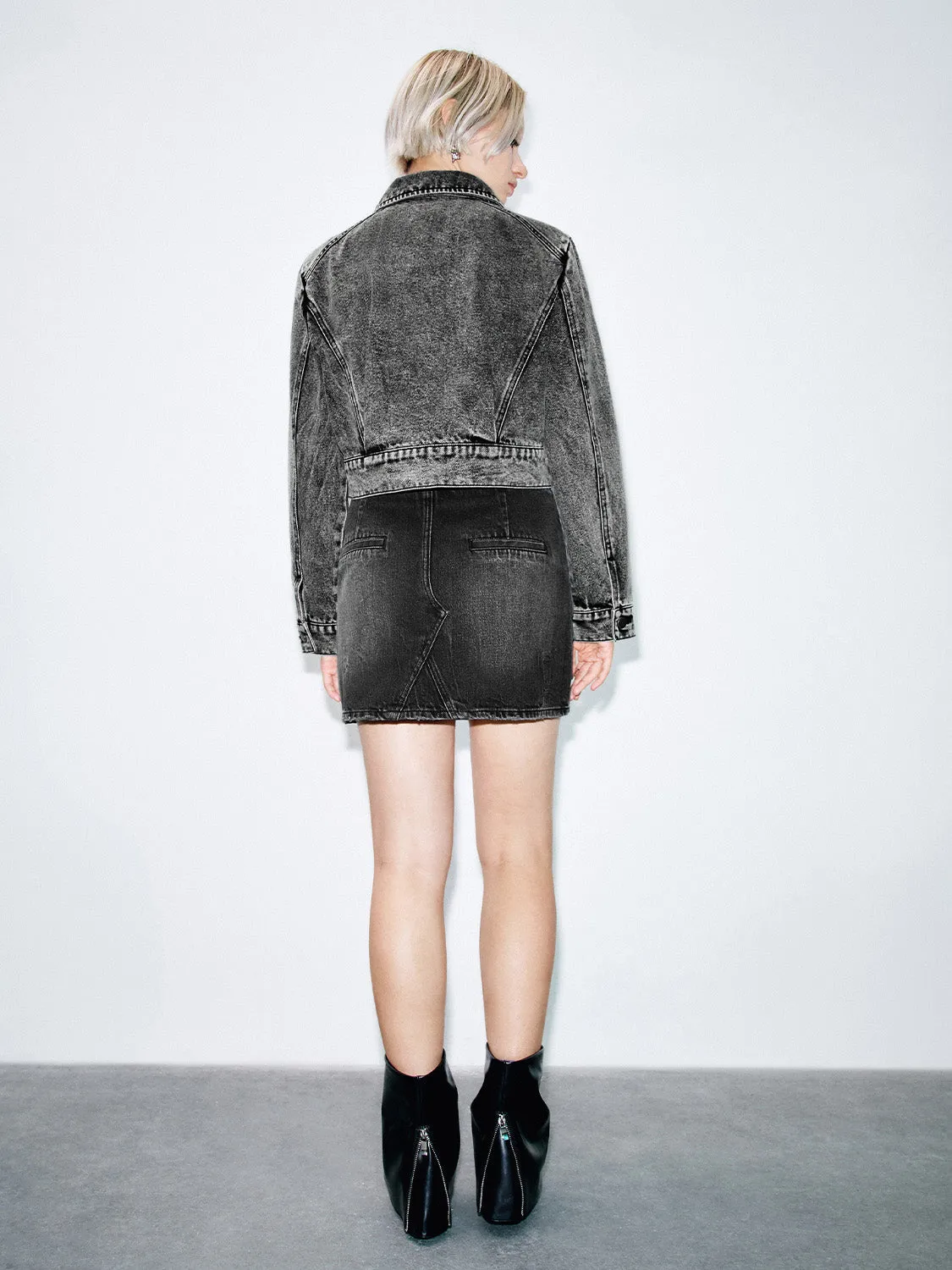 Mini Washed Denim Skirts sold by Urban Revivo product image thumbnail 4