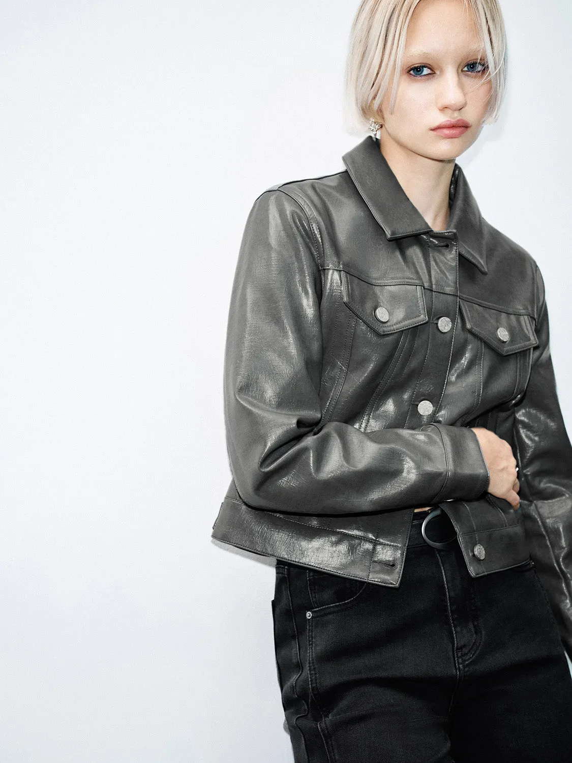 Shirt Collar Trucker Jackets sold by Urban Revivo product image thumbnail 2