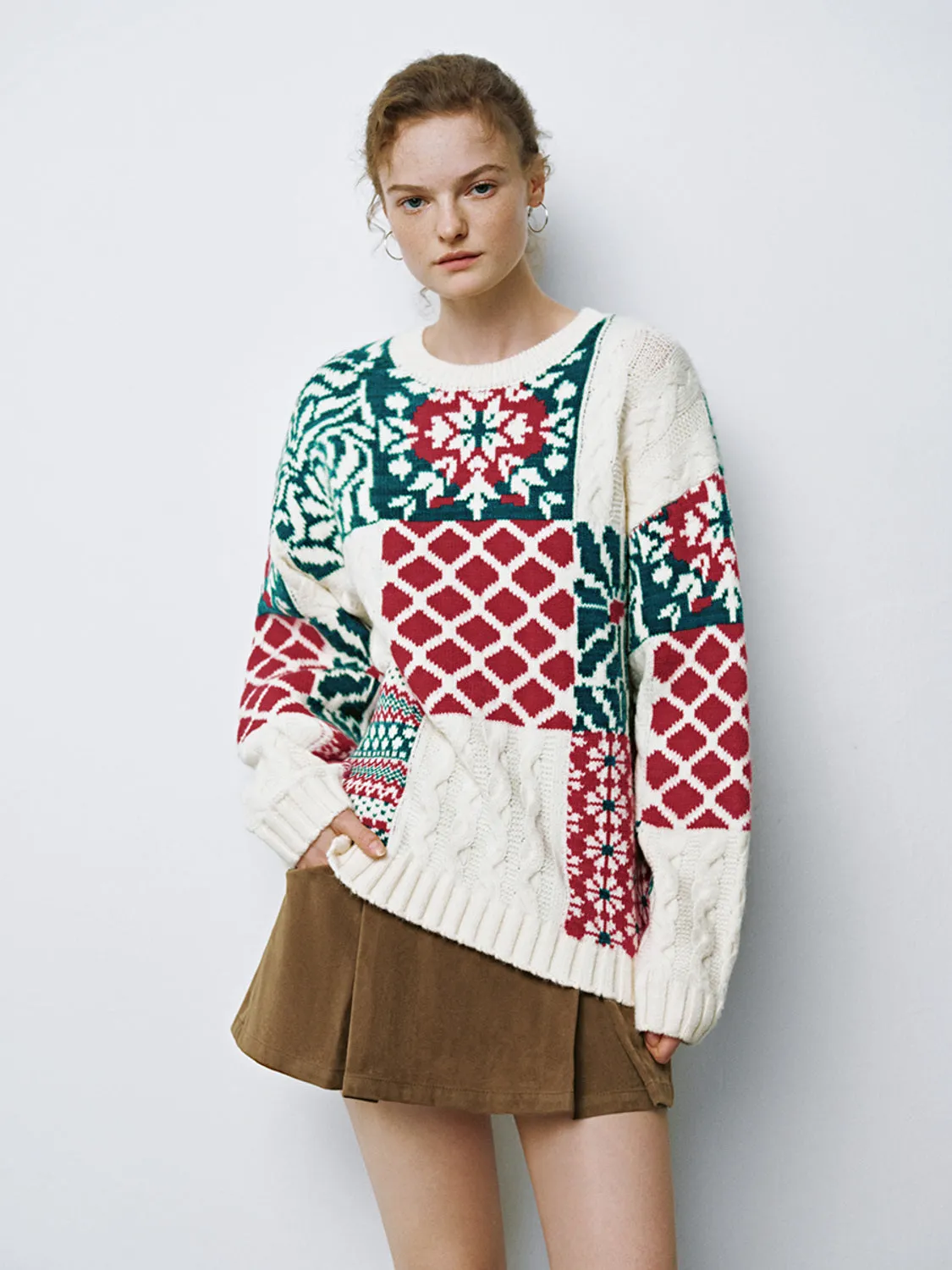 Christmas Theme Cable Knitted T-Shirts sold by Urban Revivo