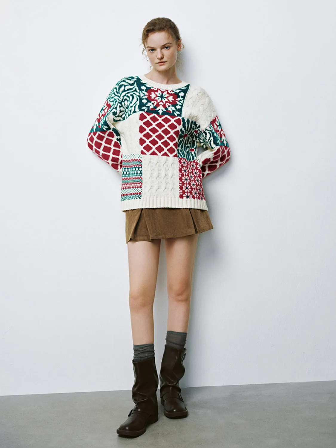 Christmas Theme Cable Knitted T-Shirts sold by Urban Revivo product image thumbnail 4