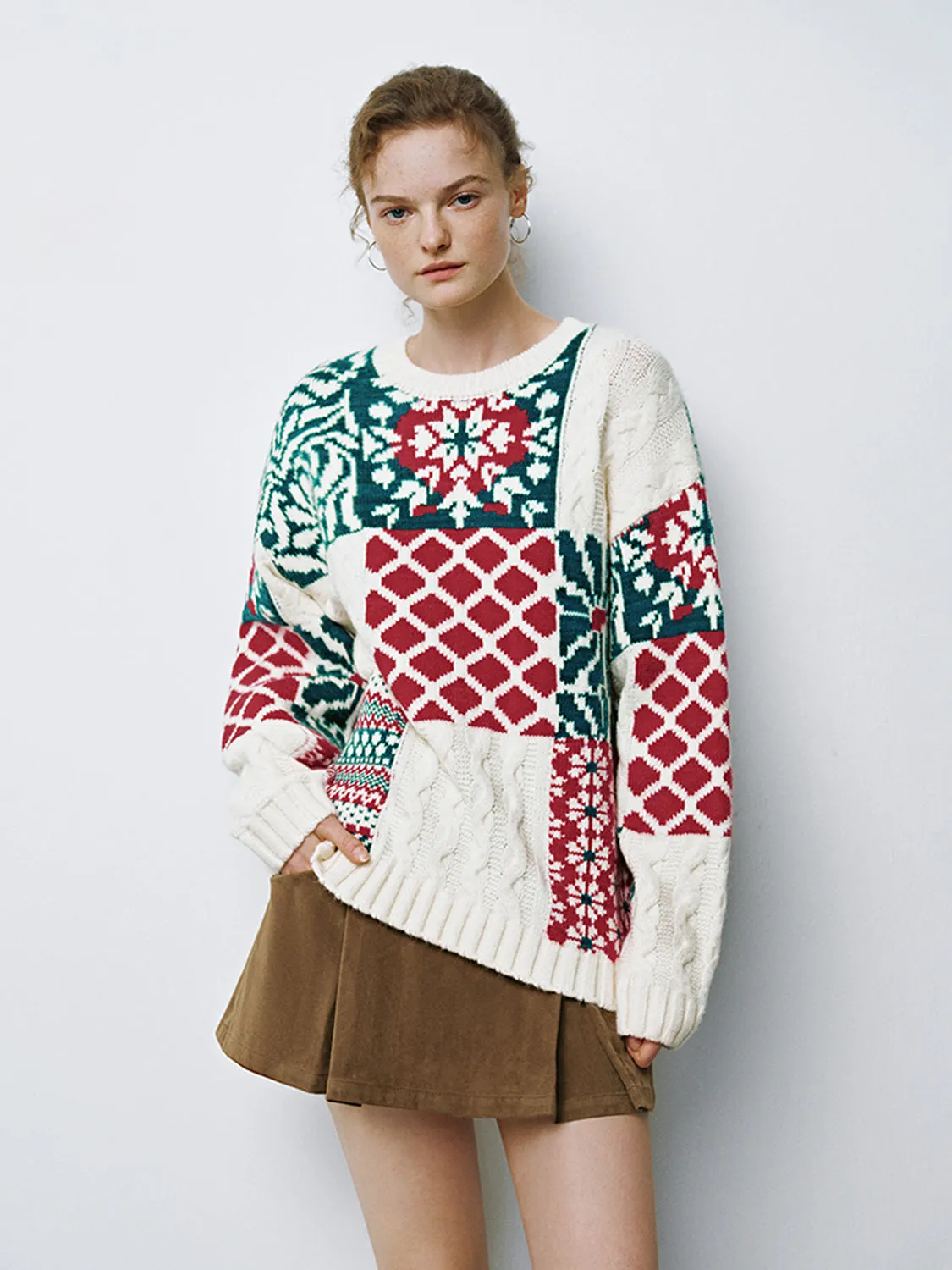 Christmas Theme Cable Knitted T-Shirts sold by Urban Revivo product image thumbnail 5